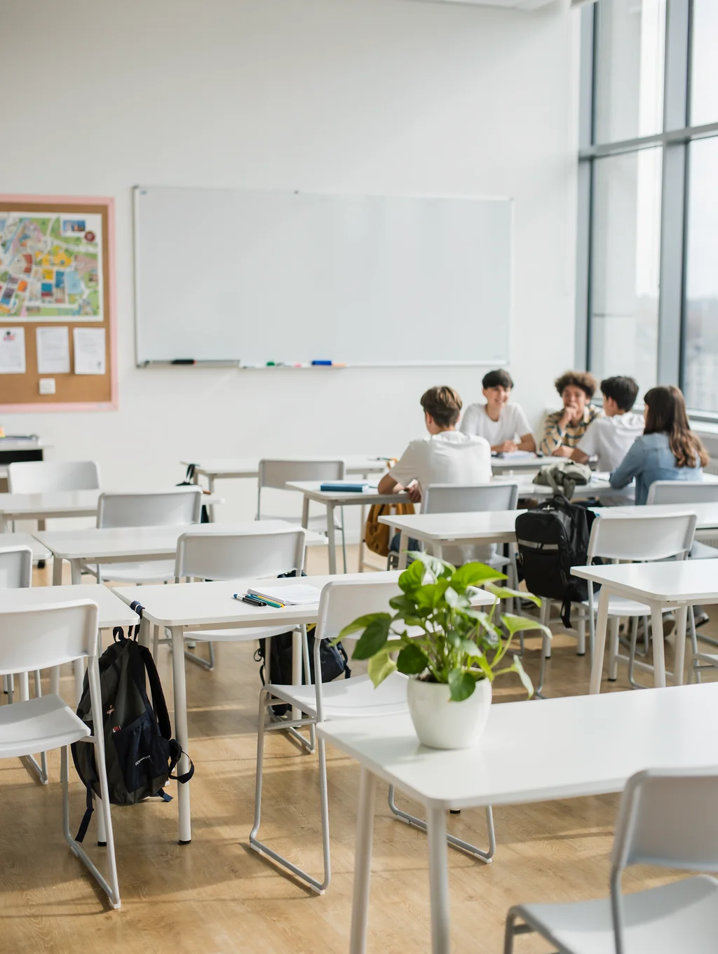 Clean and organized educational classroom environment