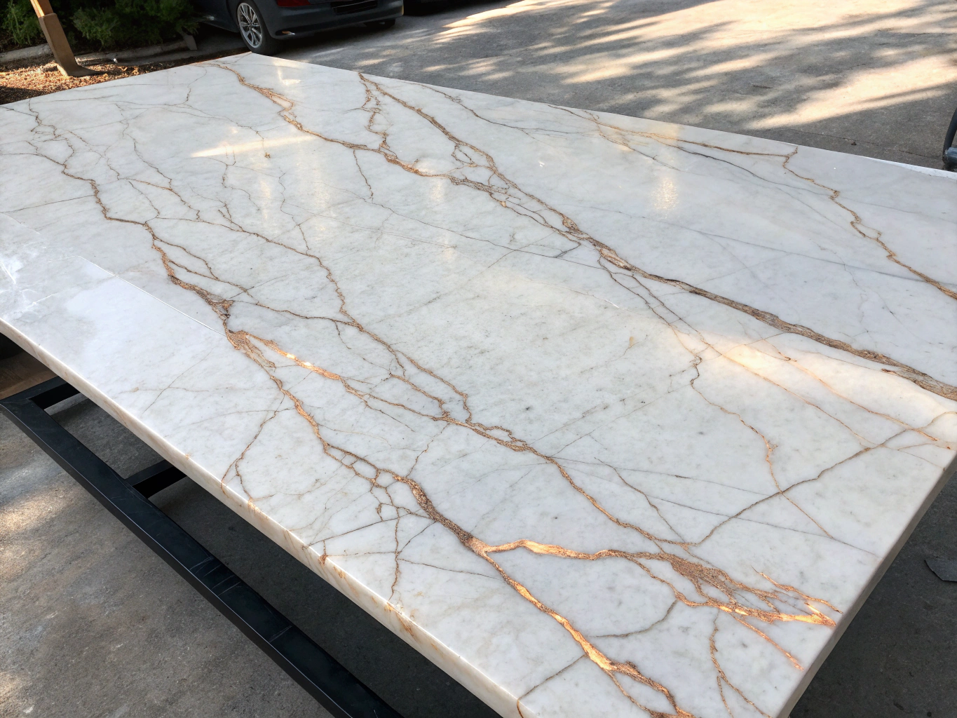 Polished marble surface